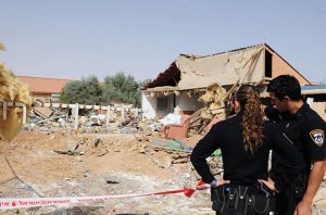 House destroyed by rocket in Beersheva. Photo by Herzl Yoseph